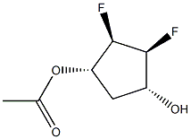 1,3-Cyclopentanediol,4,5-difluoro-,monoacetate,[1S-(1-alpha-,3-alpha-,4-bta-,5-bta-)]-(9CI) 구조식 이미지