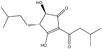 (4R)-3,4α-Dihydroxy-5β-(3-methylbutyl)-2-(3-methyl-1-oxobutyl)-2-cyclopenten-1-one Structure