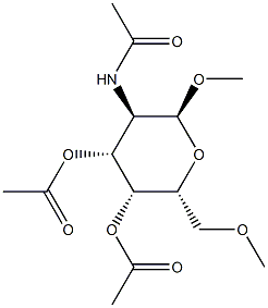 Methyl 3-O,4-O-diacetyl-2-(acetylamino)-2-deoxy-6-O-methyl-α-D-galactopyranoside 구조식 이미지