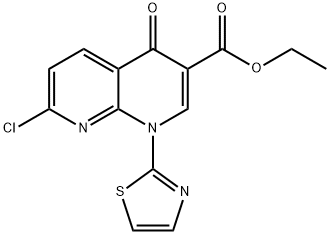 ethyl 7-chloro-1,4-dihydro-4-oxo-1-(2-thiazolyl)-1,8-naphthyridine-3-carboxylate, 7-chloro-1,4-dihydro-4-oxo-1-(2-thiazolyl)-1,8-naphthyridine-3-carboxylic acid ethyl ester Structure