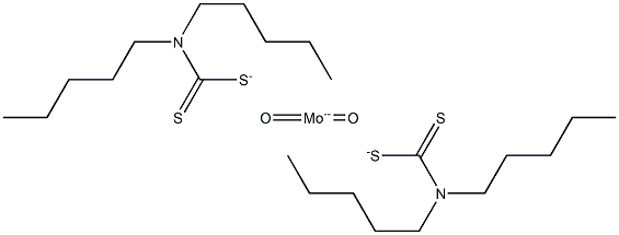 bis(dipentyldithiocarbamato-S,S')dioxomolybdenum Structure