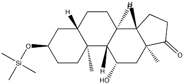 11β-히드록시-3α-(트리메틸실록시)-5α-안드로스탄-17-온 구조식 이미지