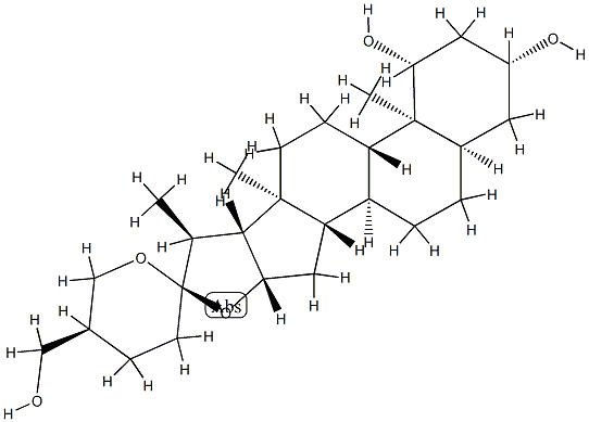 (25S)-5β-Spirostane-1β,3β,27-triol 구조식 이미지