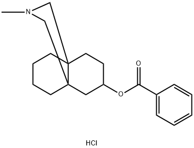 4A,8A-(Methaniminomethano)naphthalen-2-ol, 1,2-beta,3,4,5,6,7,8-octahydro-10-methyl-, benzoate (ester), hydrochloride 구조식 이미지