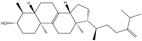 4 alpha-methyl-5 alpha-ergosta-8,24(28)-dien-3 beta-ol Structure