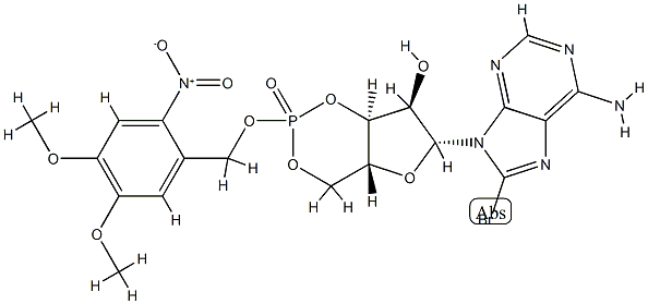 4,5-디메톡시-2-니트로벤질-8-브로모-cAMP 구조식 이미지