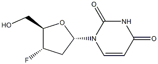 2',3'-Dideoxy-3'-fluoro-a-D-uridine Structure