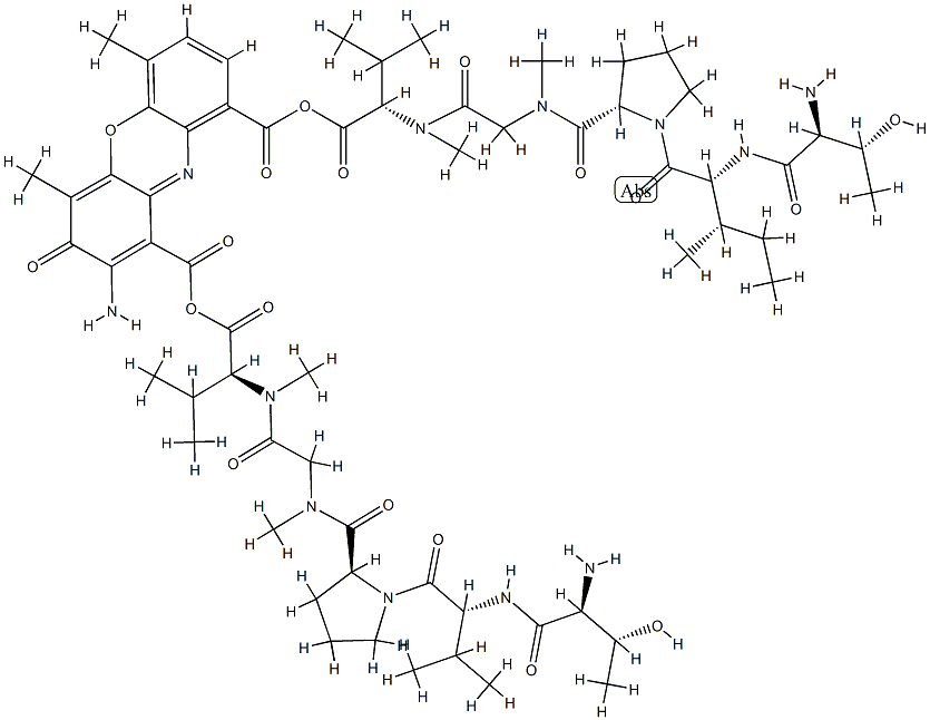 Actinocinedioyl(L-Thr-D-Val-L-Pro-N-methyl Gly-N-methyl-L-Val-OH)(L-Thr-D-aIle-L-Pro-N-methyl Gly-N-methyl-L-Val-OH) Structure