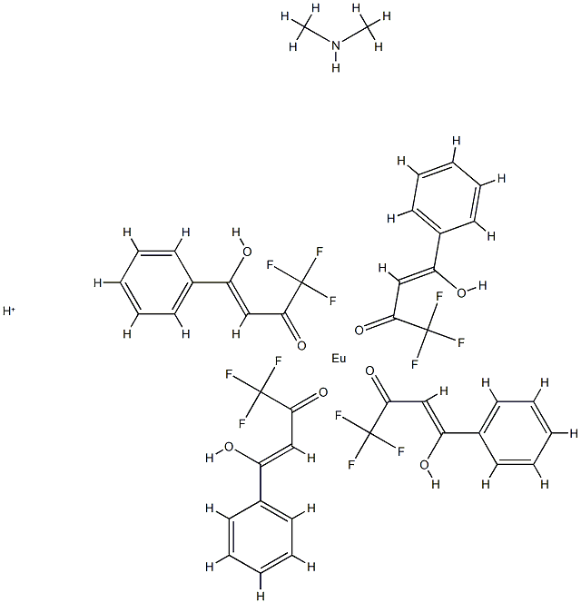 hydrogen tetrakis(4,4,4-trifluoro-1-phenylbutane-1,3-dionato-O,O')europate(1-), compound with dimethylamine (1:1) Structure