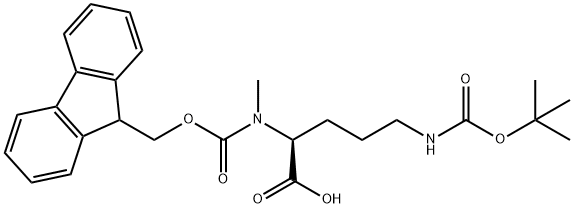 (9H-Fluoren-9-yl)MethOxy]Carbonyl N-Me-Orn(Boc)-OH Structure