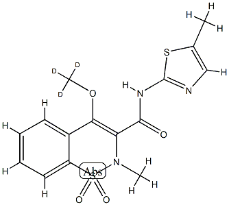 2-methyl-N-(5-methyl-1,3-thiazol-2-yl)-1,1-dioxo-4-(trideuteriomethoxy)-1$l^{6},2-benzothiazine-3-carboxamide Structure