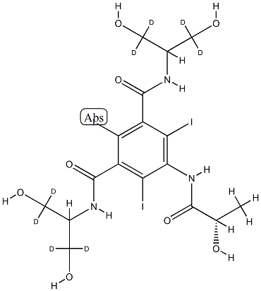 5-[[(2S)-2-hydroxypropanoyl]amino]-2,4,6-triiodo-1-N,3-N-bis(1,1,3,3-tetradeuterio-1,3-dihydroxypropan-2-yl)benzene-1,3-dicarboxamide Structure