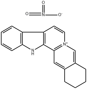2,3,4,13-tetrahydro-1H-benz[g]indole[2,3-a]quinolizin-6-ium nitrate  구조식 이미지