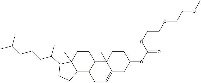 탄산콜레스트-5-엔-3β-일=2-(2-메톡시에톡시)에틸에스테르 구조식 이미지