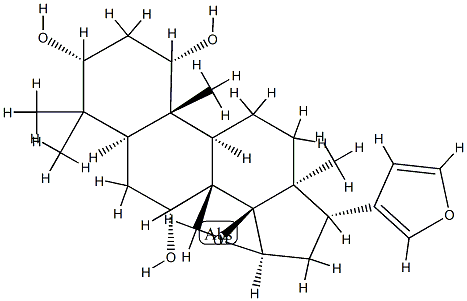 (13α,17α)-14β,15β:21,23-Diepoxy-4,4,8-trimethyl-24-nor-5α-chola-20,22-diene-1α,3α,7α-triol Structure