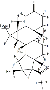 16α,17-Epoxy-3',3'-difluoro-6,7β-dihydro-6β,16-dimethyl-3'H-cyclopropa[6,7]pregna-4,6-diene-3,20-dione 구조식 이미지