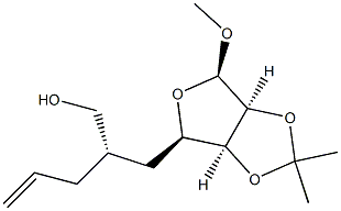 Methyl 5,6,7,8,9-pentadeoxy-2,3-O-(1-methylethylidene)-6-[[(phenylmethoxy)carbonyl]amino]-alpha-L-talo-non-8-enofuranoside Structure
