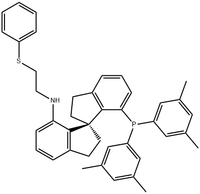(R)-(+)-7-[N-(2-Phenylthio)ethylamino]-7'-[bis(3,5-dimethylphenyl)phosphino]-2,2',3,3'-tetrahydro-1,1'-spirobindane Structure