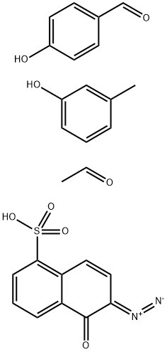 4-Hydroxybenzaldehyde polymer with acetaldehyde and 3-methylphenol, 6-diazo-5,6-dihydro-5-oxo-1- naphthalenesulfonate Structure