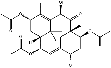 (1S,3R,6S,8R,9S,10E,12S,14S)-6,9,14-Tris(acetyloxy)-3,12-dihydroxy-1,5,16,16-tetramethyltricyclo[9.3.1.14,8]hexadeca-4,10-dien-2-one 구조식 이미지