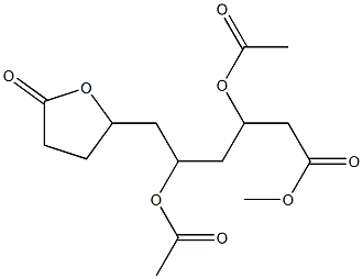 테트라히드로-β,δ-디(아세틸옥시)-5-옥소-2-푸란헥산산메틸에스테르 구조식 이미지