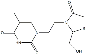 1-[(2-HOCH2-4-oxo-3-thiazol)Et]thymine 구조식 이미지