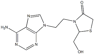 1-[(2-HOCH2-4-oxo-3-thiazol)Et]adenine 구조식 이미지