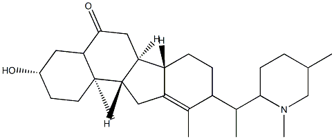 (17ξ,20ξ,22ξ,25ξ)-3β-Hydroxy-28-methylveratraman-6(5H)-one 구조식 이미지