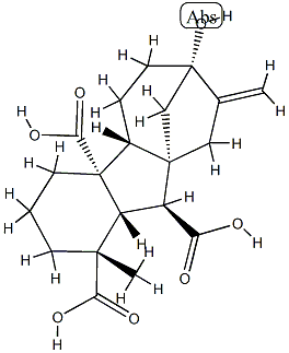 7-Hydroxy-1β-methyl-8-methylenegibbane-1α,4aα,10β-tricarboxylic acid 구조식 이미지