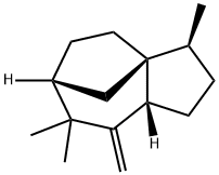 (3S)-2,3,4,5,6,7,8,8aα-Octahydro-3,7,7-trimethyl-8-methylene-1H-3aα,6α-methanoazulene Structure