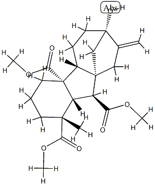 7-Hydroxy-1-methyl-8-methylenegibbane-1α,4aα,10β-트리카르복실산트리메틸에스테르 구조식 이미지