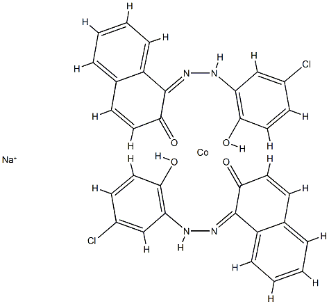 코발테이트(1-),비스[1-[(5-클로로-2-히드록시페닐)아조]-2-나프탈레놀라토(2-)]-,나트륨 구조식 이미지