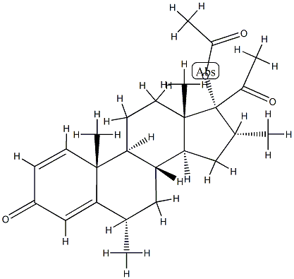 17α-(Acetyloxy)-6α,16α-dimethylpregna-1,4-diene-3,20-dione 구조식 이미지