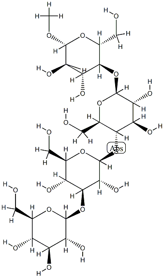 Methyl O-beta-D-glucopyranosyl-(1->3)-S-beta-D-glucopyranosyl-(1->4)-O-4-thio-beta-D-glucopyranosyl-(1->4)-beta-D-glucopyranoside Structure