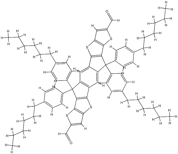 6,6,12,12-Tetrakis(4-hexylphenyl)-6,12-dihydrodithieno[2,3-d:2',3'-d']-s-indaceno[1,2-b:5,6-b']dithiophene-2,8-dicarboxaldehyde Structure
