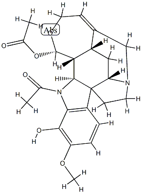 (17S)-1-Acetyl-19,20-didehydro-17,18-epoxy-11-methoxycuran-12,17-diol 17-acetate Structure