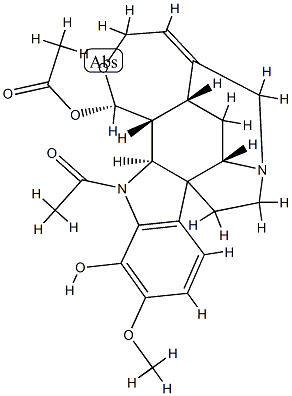 (17S)-1-Acetyl-19,20-didehydro-17,18-epoxy-11-methoxycuran-12,17-diol 17-acetate 구조식 이미지