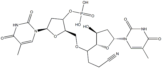 thymidylyl-(3'-5')-thymidine cyanoethyl phosphotriester Structure