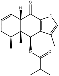 2-Methylpropanoic acid (4S)-4,4a,5,6,8aβ,9-hexahydro-3,4aβ,5β-trimethyl-9-oxonaphtho[2,3-b]furan-4-yl ester Structure