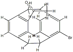 Methyl(11-bromotricyclo[8.2.2.24,7]hexadeca-4,6,10,12(1),13,15-hexen-5-yl) ketone 구조식 이미지