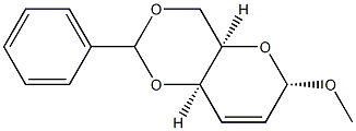 1-O-Methyl-4-O,6-O-benzylidene-2,3-dideoxy-α-D-threo-2-hexenopyranose Structure