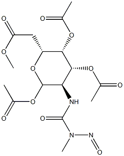2-Deoxy-2-(3-methyl-3-nitrosoureido)-D-glucopyranose 1,3,4,6-tetraacetate Structure