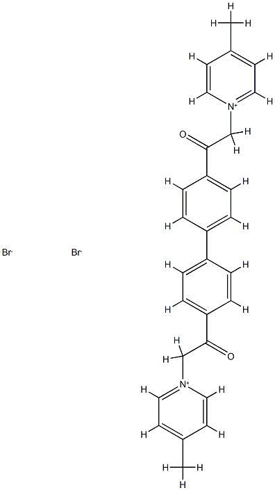 4-피콜리늄,1,1'-(4,4'-비페닐릴렌비스(2-옥소에틸렌))디-,디브로마이드 구조식 이미지