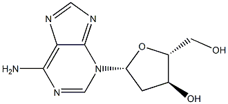 3-(2-데옥시-β-D-에리트로-펜토푸라노실)-3H-퓨린-6-아민 구조식 이미지