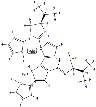 (S,S'')-2,2''-Bis[(S)-4-isopropyloxazolin-2-yl]-1,1''-biferrocene 구조식 이미지
