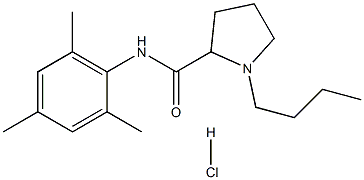 2,4,6-Trimethylanylide-1-butylpyrrolidinecarbonoic 2-acid hydrochloride Structure