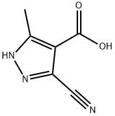 1H-Pyrazole-4-carboxylicacid,3-cyano-5-methyl-(9CI) 구조식 이미지