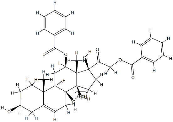 (14β,17S)-3β,8,12β,14,17,21-Hexahydroxypregn-5-en-20-one 12,21-dibenzoate 구조식 이미지