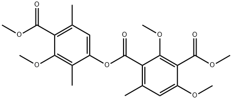 2,4-Dimethoxy-6-methylisophthalic acid 1-[3,6-dimethyl-5-methoxy-4-(methoxycarbonyl)phenyl]3-methyl ester Structure