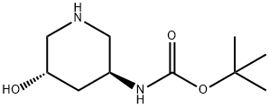 tert-butyl rac-[(3S,5S)-5-hydroxy-3-piperidinyl]carbamate 구조식 이미지
